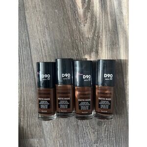 Lot of 4 COVERGIRL TruBlend Matte Made Foundation D90 12HR Comfort Matte Brown